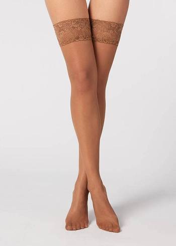 Ciorapi Calzedonia 20 Denier Sheer Thigh-Highs Dama Maro | RO1247WY