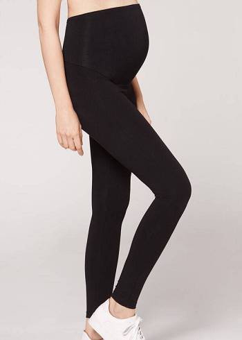 Colanti Calzedonia Bumbac Maternity Dama Negrii | RO2641HK