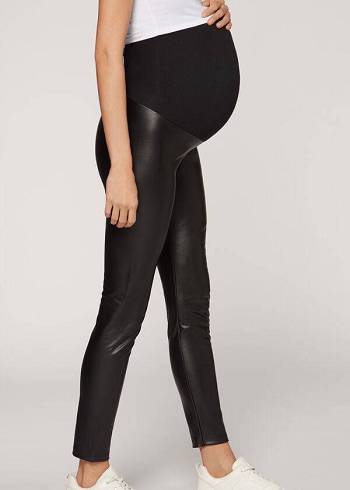 Colanti Calzedonia Maternity Coated Thermal Dama Negrii | RO2746IS