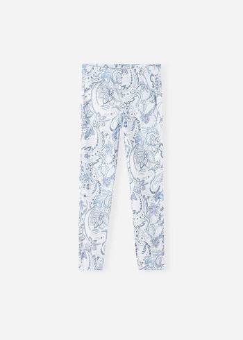 Colanti Calzedonia Paisley-Print Denim Copii Albi Albastri | RO3136MA