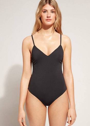 Costume De Baie Calzedonia Căptușită One-Piece Indonesia Dama Negrii | RO2178VD