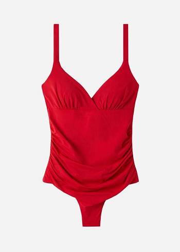 Costume De Baie Calzedonia Căptușită One-Piece Shaping-Effect Indonesia Dama Rosii | RO2191PQ