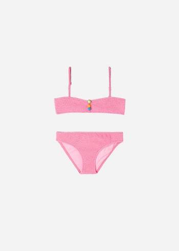 Costume De Baie Calzedonia Two-Piece Bandeau San Diego Copii Roz | RO3068GL