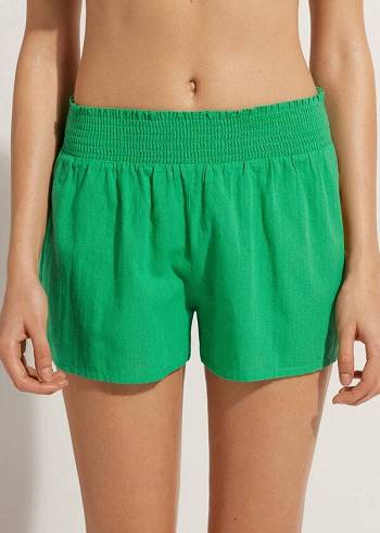 Cover Ups Calzedonia Bumbac Shorts Dama Verzi | RO2126VD