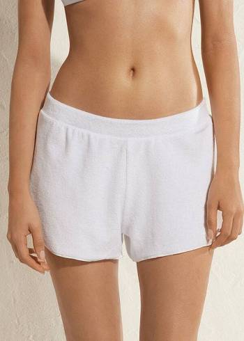 Cover Ups Calzedonia Terrycloth Shorts Dama Albi | RO2150XF