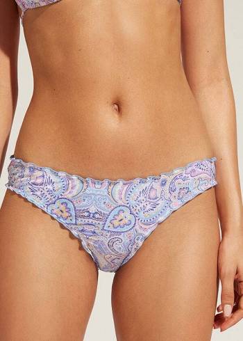 Pantaloni De Bikini Calzedonia Amalfi Dama Albastri | RO1289KI