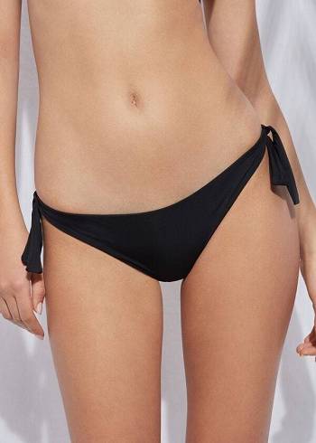 Pantaloni De Bikini Calzedonia Bow Brazilian Indonesia Eco Dama Negrii | RO1298QZ