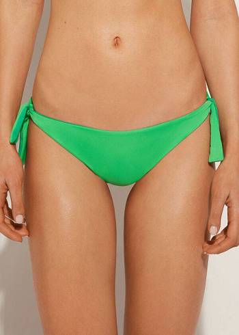 Pantaloni De Bikini Calzedonia Bow Brazilian Indonesia Eco Dama Verzi | RO1300EX