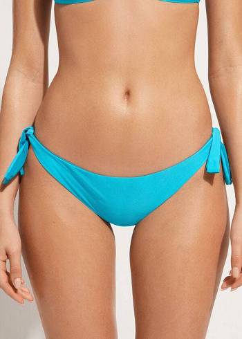 Pantaloni De Bikini Calzedonia Bow Brazilian Indonesia Eco Dama Turcoaz | RO1302TV