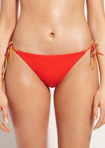 Pantaloni De Bikini Calzedonia Brazilian String Berlino Dama Rosii | RO1327RW