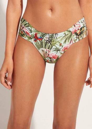 Pantaloni De Bikini Calzedonia Draped Nairobi Eco Dama Verzi | RO1378EX