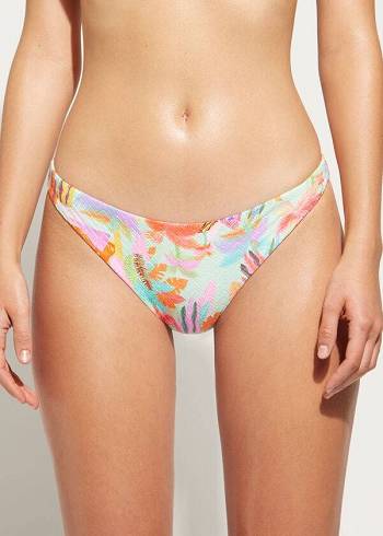 Pantaloni De Bikini Calzedonia Foliage Tahiti Dama Verzi | RO1379RW