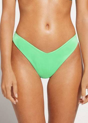 Pantaloni De Bikini Calzedonia High Cut Brazilian Indonesia Eco Dama Verde Menta | RO1387SO