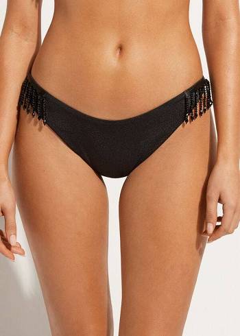 Pantaloni De Bikini Calzedonia High Cut Brazilian Taipei Dama Negrii | RO1394LH