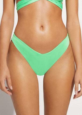 Pantaloni De Bikini Calzedonia High Cut Indonesia Eco Dama Verde Menta | RO1396XF