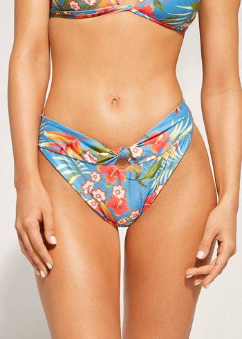 Pantaloni De Bikini Calzedonia High-Cut Brazilian Maui Dama Verzi | RO1444JJ