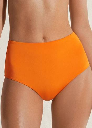 Pantaloni De Bikini Calzedonia High Shaper Talie Indonesia Eco Dama Portocalii | RO1406TV