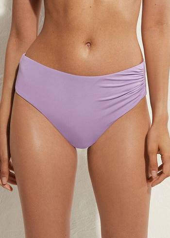 Pantaloni De Bikini Calzedonia High Talie Indonesia Eco Dama Violet | RO1428QZ