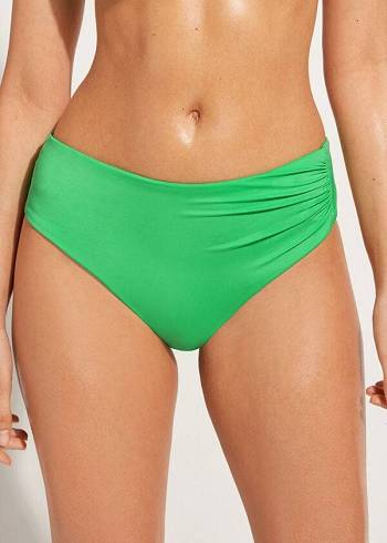 Pantaloni De Bikini Calzedonia High Talie Indonesia Eco Dama Verzi | RO1430EX