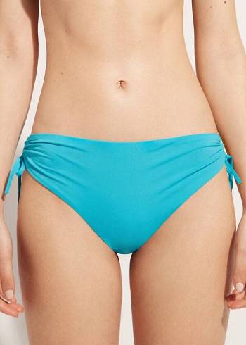 Pantaloni De Bikini Calzedonia High-Talie Drawstring Indonesia Dama Turcoaz | RO1458TV