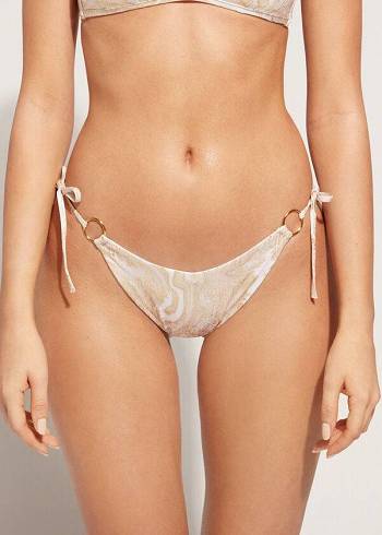 Pantaloni De Bikini Calzedonia High V-Cut Brazilian Melbourne Dama Aurii | RO1411PQ