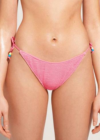 Pantaloni De Bikini Calzedonia High V-Cut Brazilian San Diego Dama Roz | RO1414DN