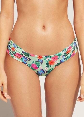 Pantaloni De Bikini Calzedonia Ruffled Brazilian Malibu Dama Colorati | RO1529BC