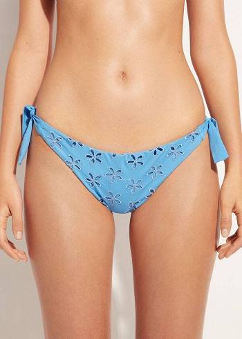 Pantaloni De Bikini Calzedonia Side Tie Brazilian Corfù Dama Albastri | RO1559WY