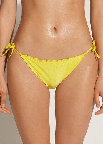 Pantaloni De Bikini Calzedonia String Formentera Dama Galbeni | RO1593PQ