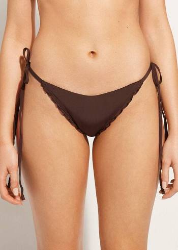 Pantaloni De Bikini Calzedonia String Tanga Islamorada Dama Cafe Maro | RO1618OR