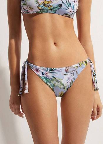 Pantaloni De Bikini Calzedonia Tied Atene Dama Albastri | RO1642UT