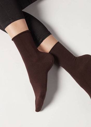 Sosete Calzedonia Ankle with Cashmere Scurte Dama Maro | RO2340SO