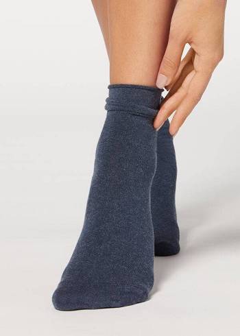 Sosete Calzedonia Ankle with Cashmere Scurte Dama Bleumarin | RO2341AP