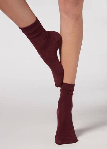 Sosete Calzedonia Ankle with Cashmere Scurte Dama Rosii | RO2342PQ