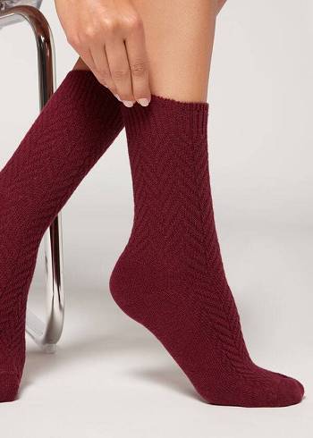 Sosete Calzedonia Herringbone Cashmere Scurte Dama Visinii | RO2444SO