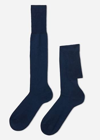 Sosete Calzedonia Lisle Thread Long Barbati Bleumarin | RO2765HK