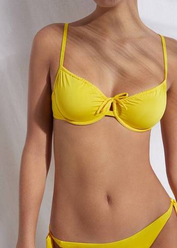 Topuri De Bikini Calzedonia Balconette Indonesia Eco Dama Galbeni | RO1665RW