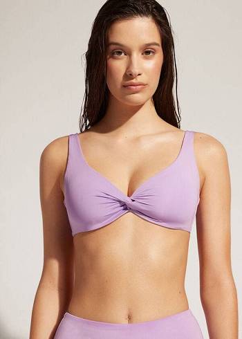 Topuri De Bikini Calzedonia Balconette Indonesia Eco Dama Violet | RO1670OR