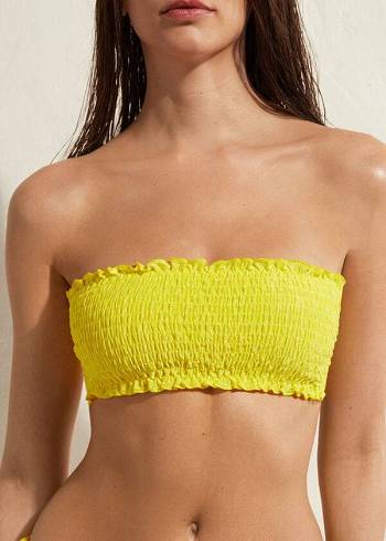 Topuri De Bikini Calzedonia Bandeau Formentera Dama Galbeni | RO1691RW