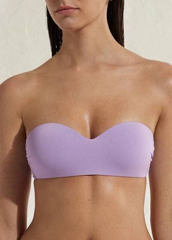 Topuri De Bikini Calzedonia Căptușită Bandeau Indonesia Eco Dama Violet | RO1796TV