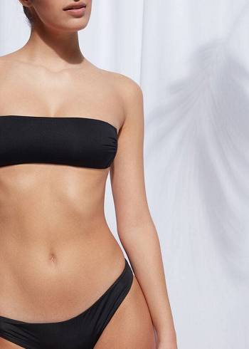 Topuri De Bikini Calzedonia Căptușită Bandeau Indonesia Strapless Dama Negrii | RO1810LH