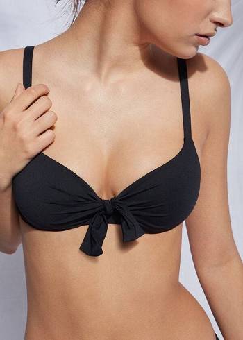 Topuri De Bikini Calzedonia Căptușită Push Up Indonesia Eco micro Dama Negrii | RO1823YU