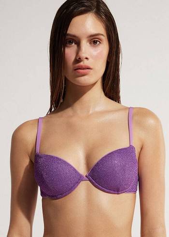 Topuri De Bikini Calzedonia Căptușită Push-Up Las Vegas Dama Violet | RO1858GL