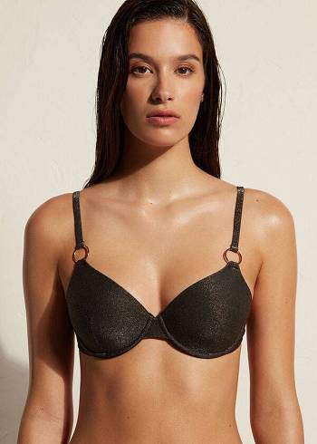 Topuri De Bikini Calzedonia Push Up Hollywood Dama Negrii | RO1943CE