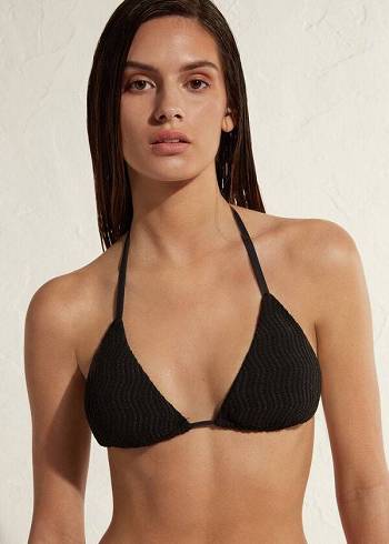 Topuri De Bikini Calzedonia Triangle String Mykonos Dama Negrii | RO2055RW