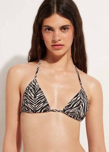 Topuri De Bikini Calzedonia Triangle String Zebra Nairobi Dama Negrii | RO2065FM