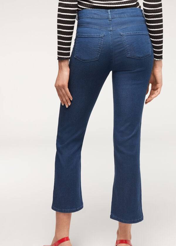 Blugi Calzedonia Eco Light Flared Cropped Denim Dama Bleumarin | RO2573DN