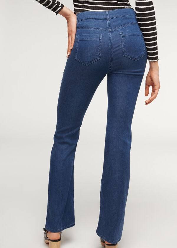 Blugi Calzedonia Eco Light Flared Denim Dama Bleumarin | RO2577OR