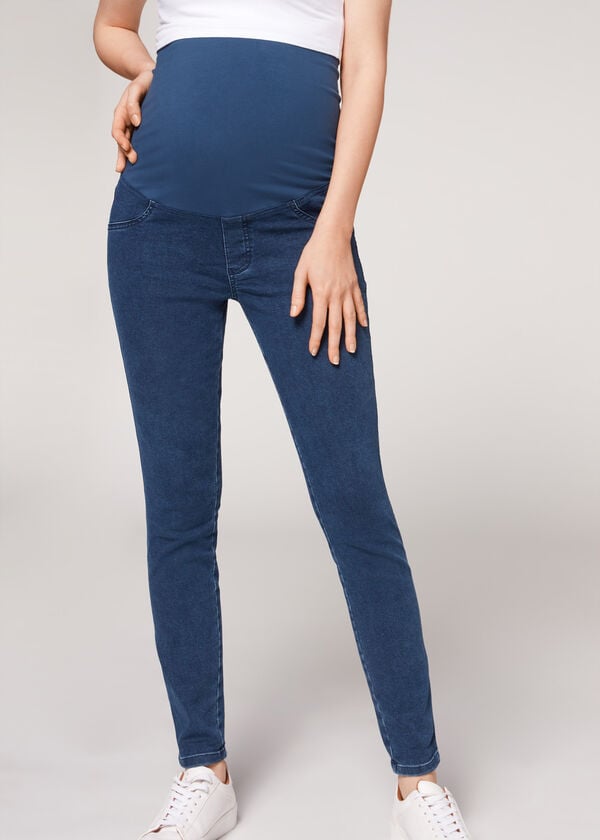 Blugi Calzedonia Maternity Jean Dama Albastri | RO2605UT