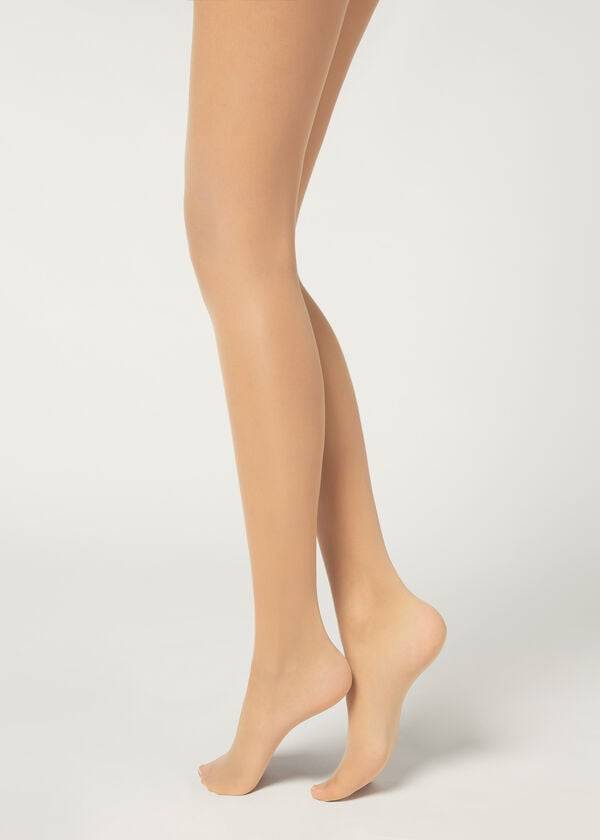 Colanti Calzedonia 20 Denier Essential Invisible Sheer Dama Bej | RO1145RW